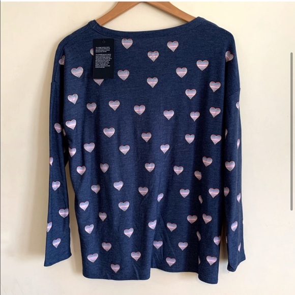 NWT Chaser Heart Valentine’s Top Graphic Love Tee Blue Medium - Picture 3 of 7